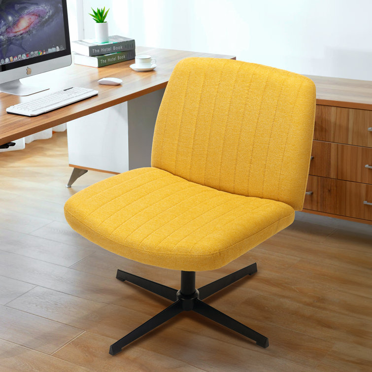 17 Stories Widened Home Office Armless Chair Padded Swivel Midback